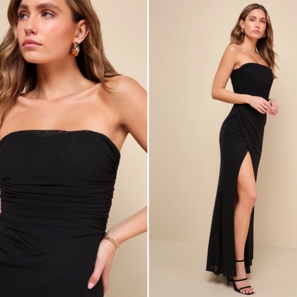 LULUS Prom Wedding Formal Bustier Modern Chic Sexy Classic Maxi Dress - Picture 3 of 4